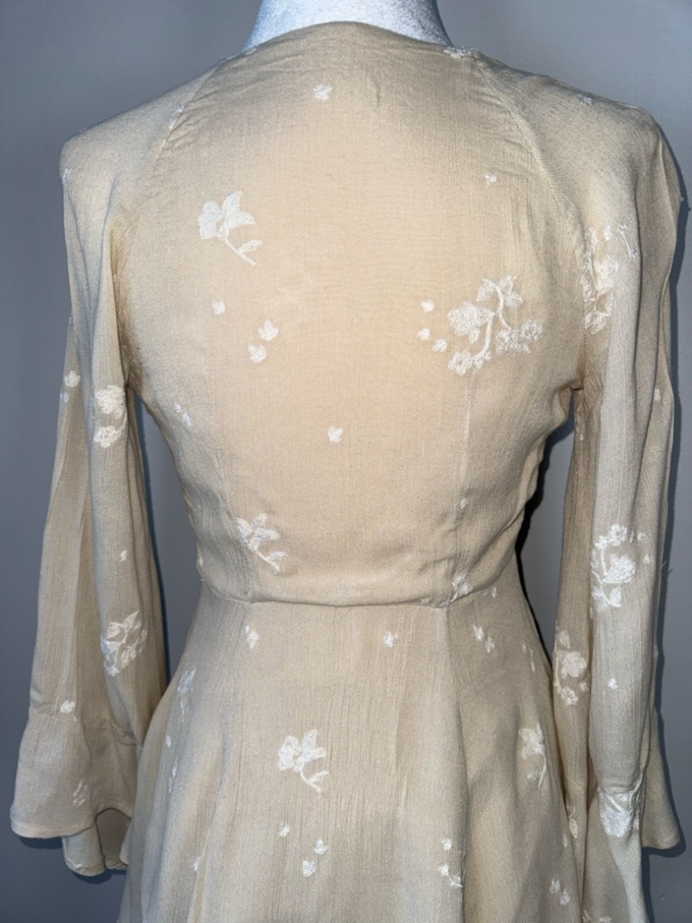Free People Beige Floral Tunic Dress Lightweight Boho Women’s Size Medium - Picture 8 of 16